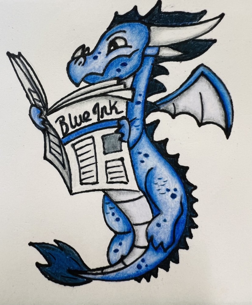 Blue Ink Dragon by Mrs. Granberg
